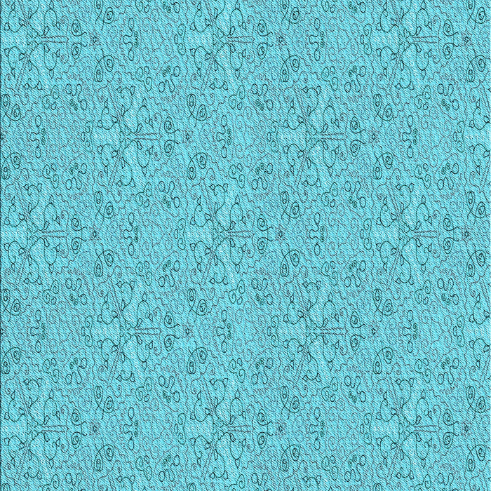 Patterned Dark Turquoise Green Rug, pat3274lblu