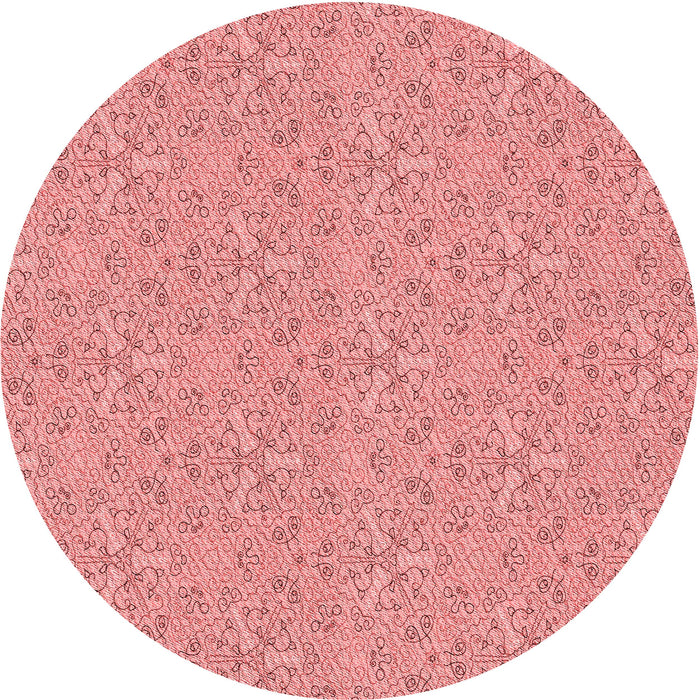 Square Patterned Pastel Pink Rug, pat3274rd