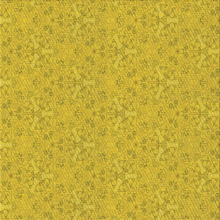 Round Patterned Golden Yellow Rug, pat3274yw