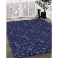 Patterned Night Blue Rug, pat3275blu