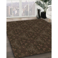 Patterned Red Brown Rug, pat3275brn