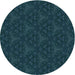 Square Patterned Teal Green Rug, pat3275lblu