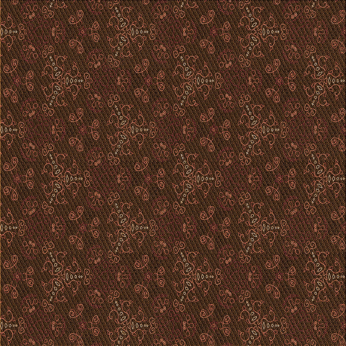 Round Patterned Saddle Brown Rug, pat3275org