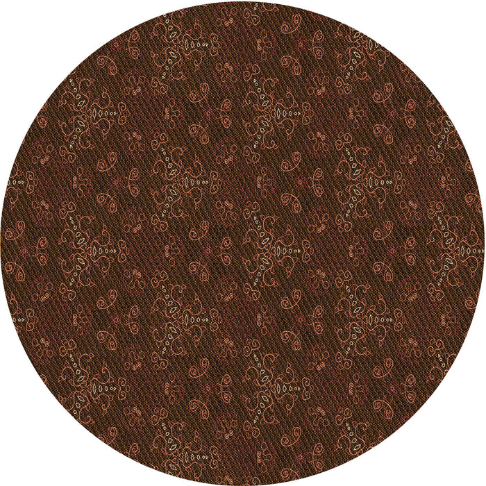 Square Patterned Saddle Brown Rug, pat3275org