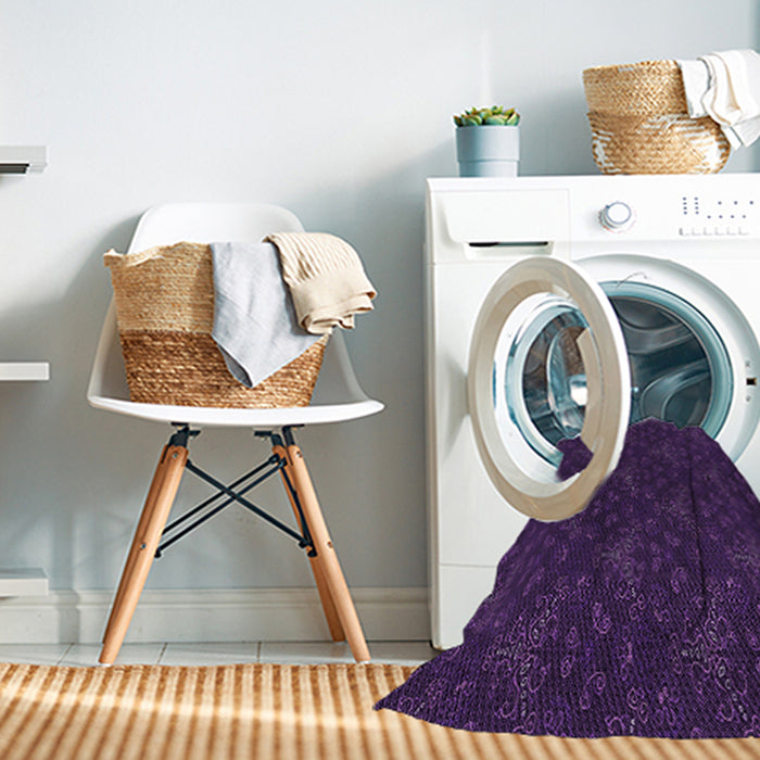 Machine Washable Transitional Dark Purple Rug in a Washing Machine, wshpat3275pur