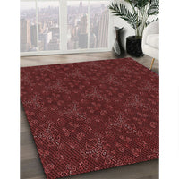 Patterned Maroon Red Rug, pat3275rd