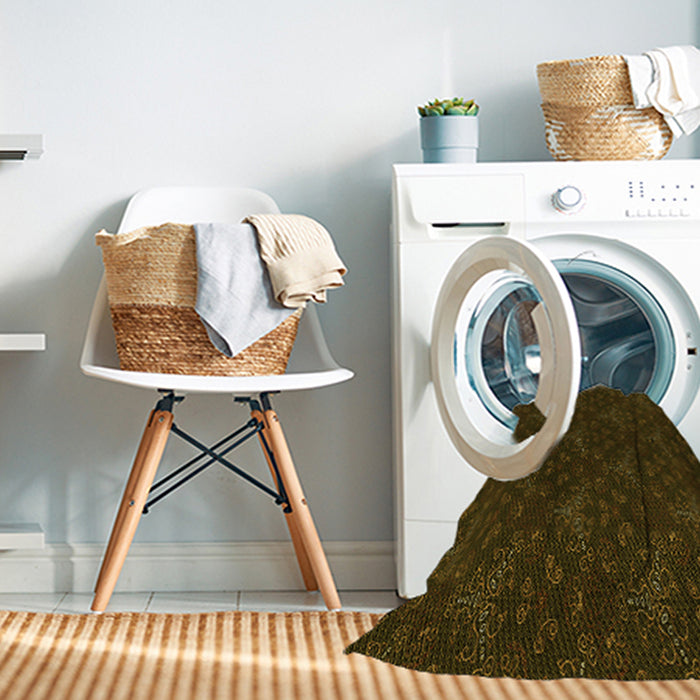 Machine Washable Transitional Dark Bronze Brown Rug in a Washing Machine, wshpat3275yw