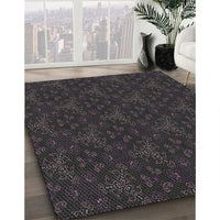 Patterned Black Novelty Rug, pat3275