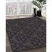 Patterned Black Novelty Rug in Family Room, pat3275