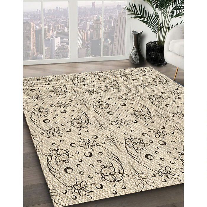Machine Washable Transitional Moccasin Beige Rug in a Family Room, wshpat3276brn