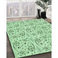 Patterned Mint Green Rug, pat3276grn