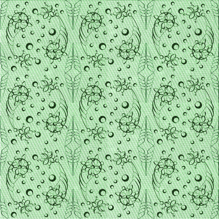 Round Patterned Mint Green Rug, pat3276grn