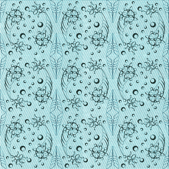 Round Patterned Electric Blue Rug, pat3276lblu