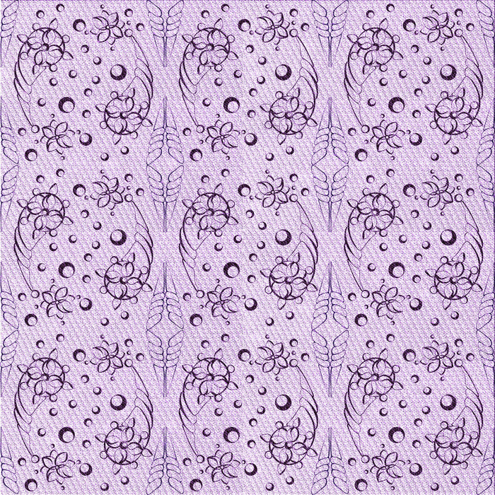 Round Machine Washable Transitional Lilac Purple Rug, wshpat3276pur