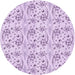 Square Machine Washable Transitional Lilac Purple Rug in a Living Room, wshpat3276pur