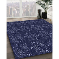 Patterned Deep Periwinkle Purple Rug, pat3277blu