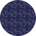 Square Machine Washable Transitional Deep Periwinkle Purple Rug in a Living Room, wshpat3277blu