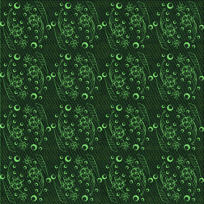 Round Patterned Green Rug, pat3277grn