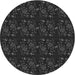 Square Patterned Black Rug, pat3277gry