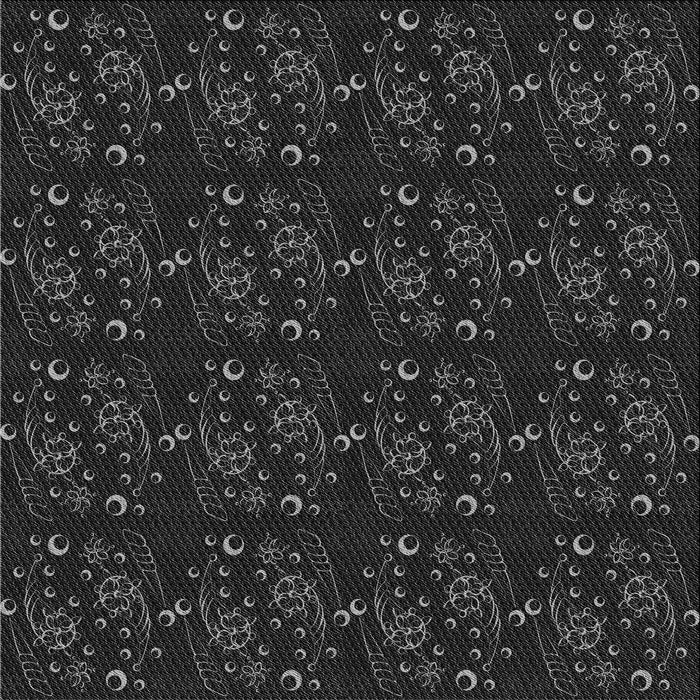 Round Machine Washable Transitional Black Rug, wshpat3277gry