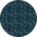 Square Patterned Dark Cyan Green Rug, pat3277lblu