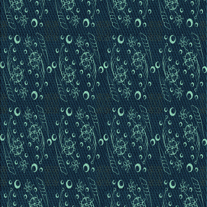 Patterned Dark Cyan Green Rug, pat3277lblu