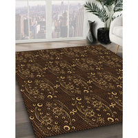 Patterned Saddle Brown Rug, pat3277org