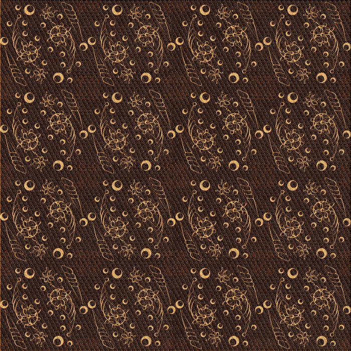 Round Machine Washable Transitional Saddle Brown Rug, wshpat3277org