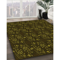 Patterned Oak Brown Rug, pat3277yw