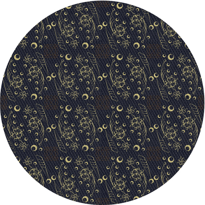 Square Machine Washable Transitional Black Rug, wshpat3277