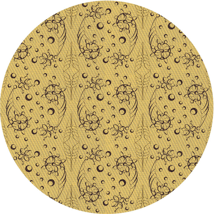 Square Patterned Bright Gold Yellow Rug, pat3278brn