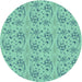 Square Patterned Mint Green Rug, pat3278lblu