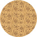 Square Patterned Saffron Yellow Rug, pat3278org