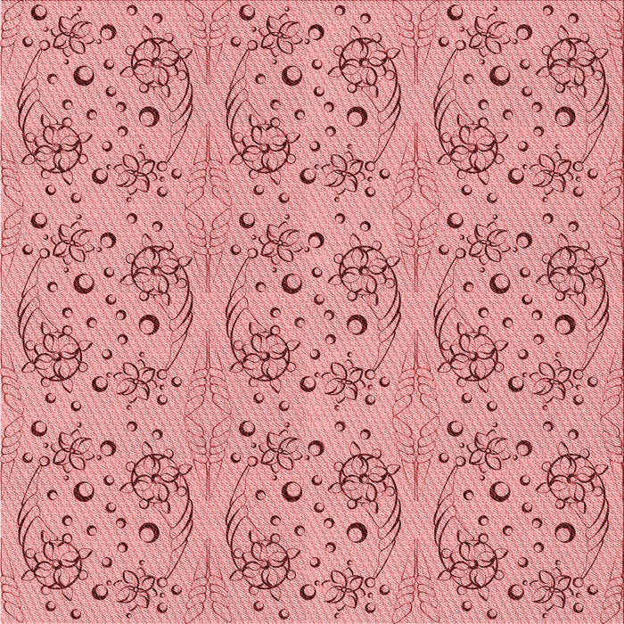 Round Machine Washable Transitional Pastel Pink Rug, wshpat3278rd