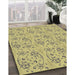 Machine Washable Transitional Mustard Yellow Rug in a Family Room, wshpat3278