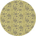 Sideview of Patterned Mustard Yellow Novelty Rug, pat3278