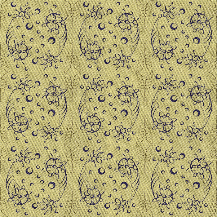 Square Patterned Mustard Yellow Novelty Rug, pat3278