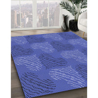 Patterned Light Slate Blue Rug, pat3279blu