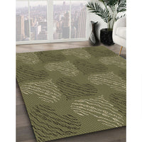 Patterned Army Green Rug, pat3279brn