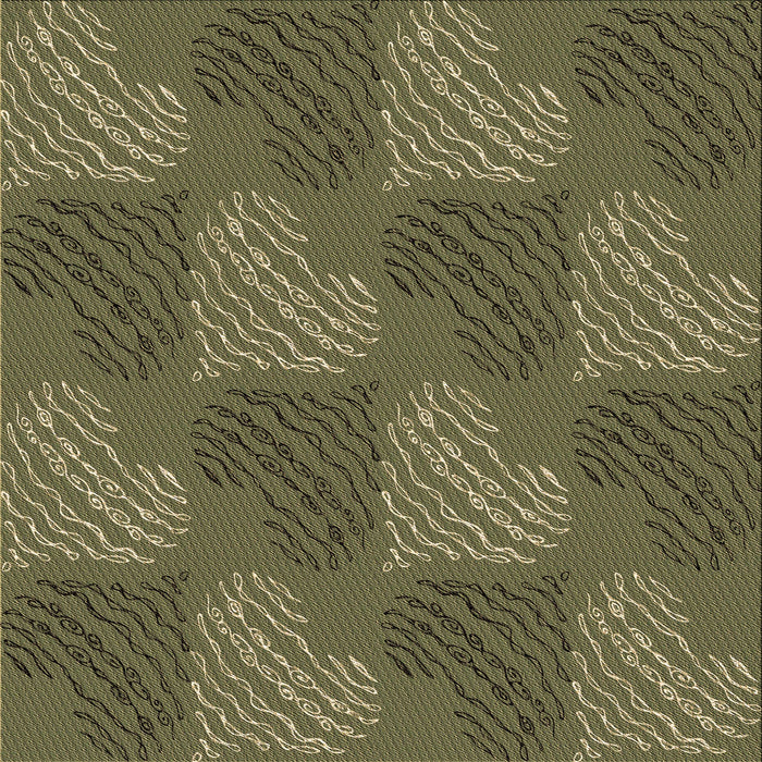 Round Machine Washable Transitional Army Green Rug, wshpat3279brn