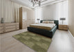 Patterned Army Green Rug in a Bedroom, pat3279brn