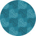Square Patterned Dark Cyan Green Rug, pat3279lblu