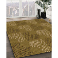 Patterned Dark Bronze Brown Rug, pat3279org