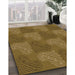 Patterned Dark Bronze Brown Rug in Family Room, pat3279org