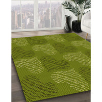 Patterned Pistachio Green Rug, pat3279yw