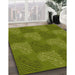 Patterned Pistachio Green Rug in Family Room, pat3279yw