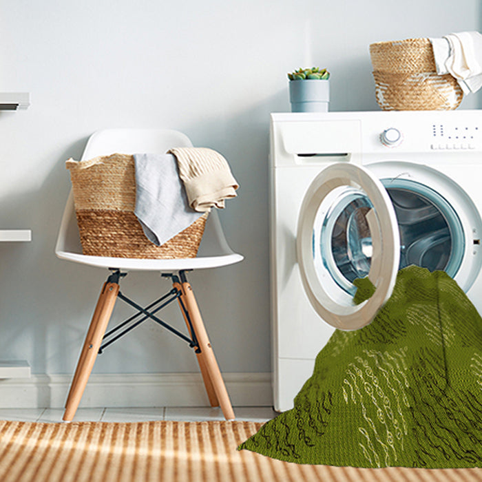 Machine Washable Transitional Pistachio Green Rug in a Washing Machine, wshpat3279yw