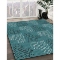 Patterned Blue Green Novelty Rug, pat3279