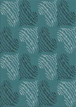 Machine Washable Transitional Macaw Blue Green Rug, wshpat3279