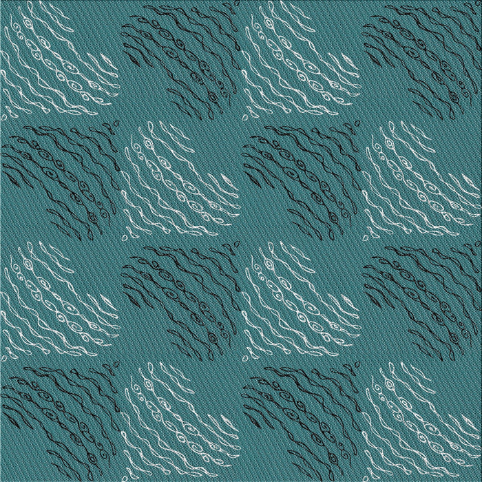 Square Patterned Blue Green Novelty Rug, pat3279